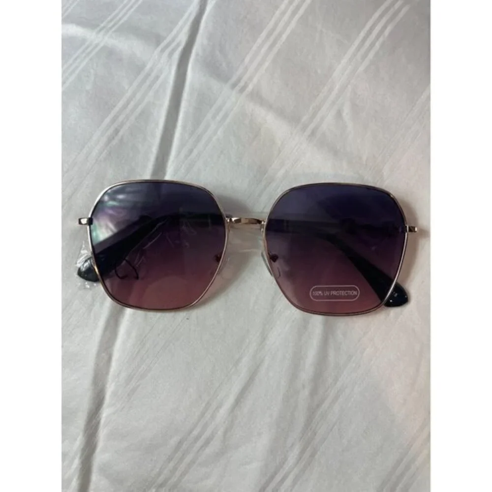 Continental Twist Gradient Lens Temple‎ Design Sunglasses Brown